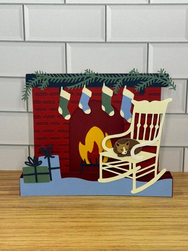 Furry Friend Fireplace Pop-Up Card - Image 2