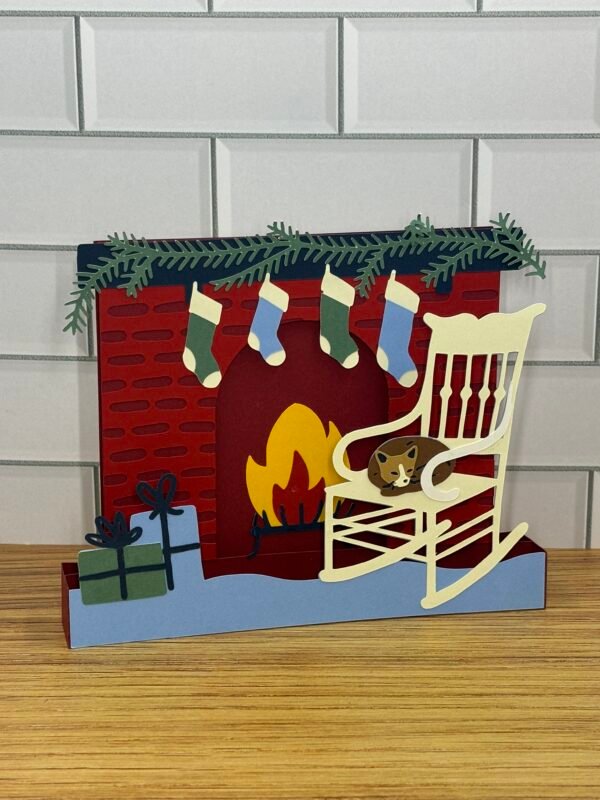 Furry Friend Fireplace Pop-Up Card - Image 3