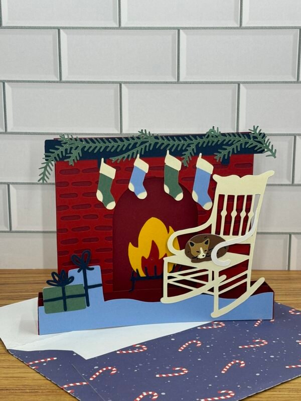 Furry Friend Fireplace Pop-Up Card - Image 5