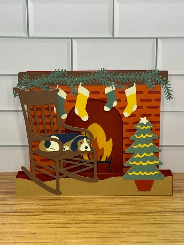 Furry Friend Fireplace Pop-Up Card