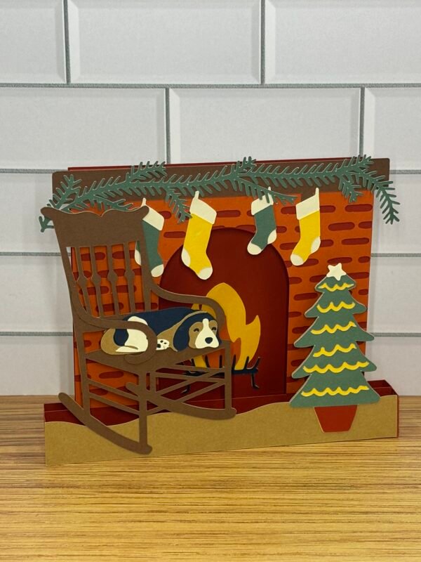 Furry Friend Fireplace Pop-Up Card - Image 8