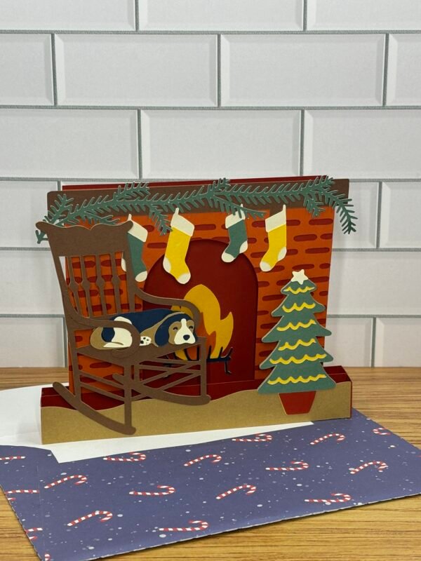 Furry Friend Fireplace Pop-Up Card - Image 10