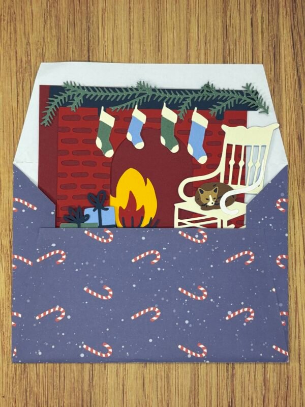 Furry Friend Fireplace Pop-Up Card - Image 6