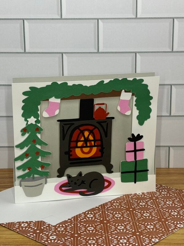 Christmas Wood Burning Pop-Up Card - Image 5