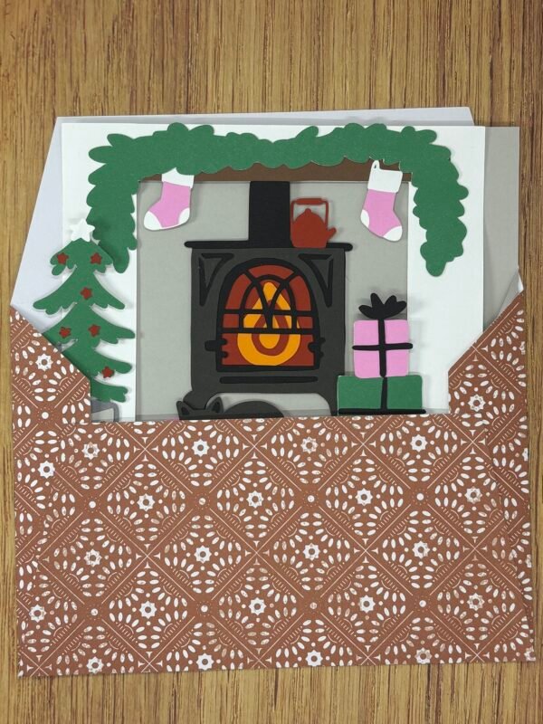 Christmas Wood Burning Pop-Up Card - Image 6