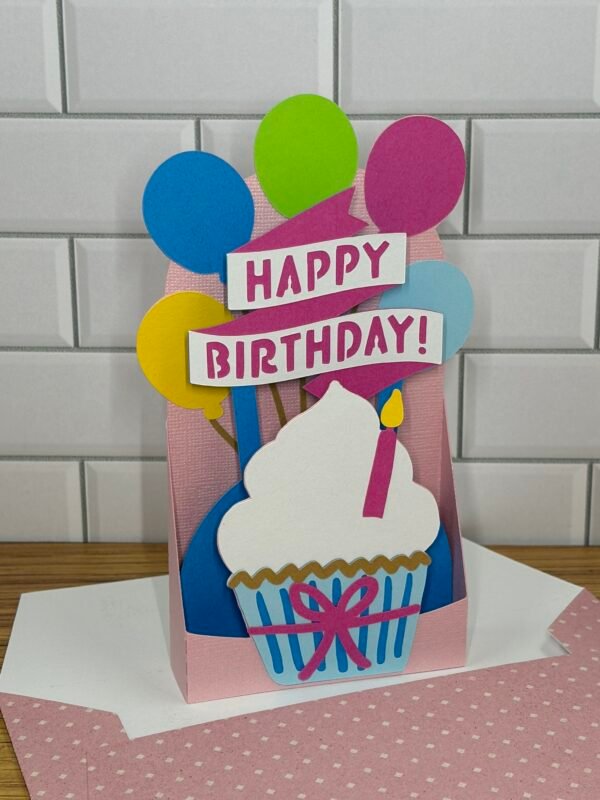 Happy Birthday Cupcake Pop-Up Card - Image 5