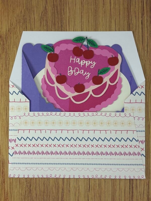 Heart Cake with Cherries Pop-Up Card - Image 6